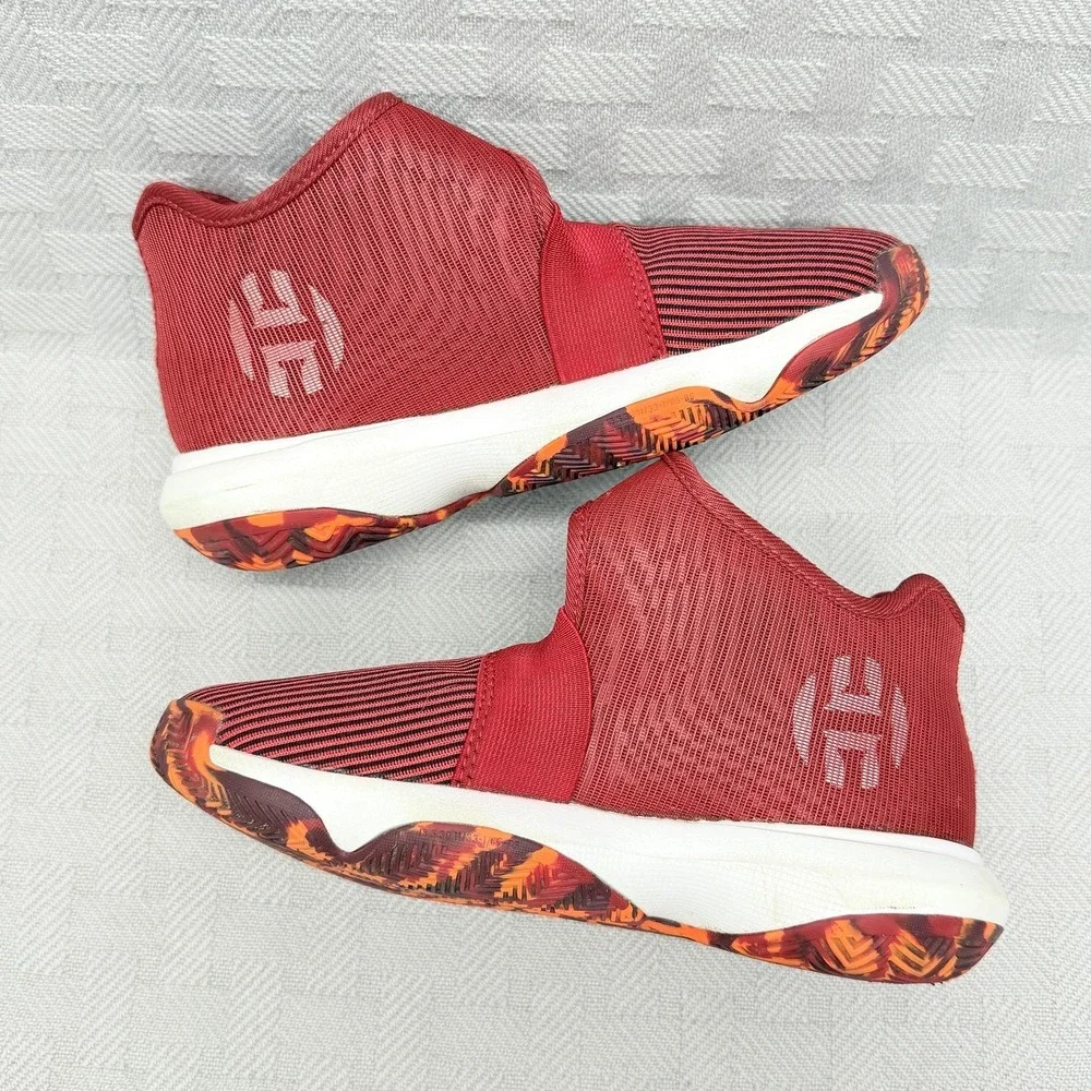 Adidas Harden Vol 3 Shoes Unisex Kids Size 1.5‎ Red Basketball Mid Top EH1924
